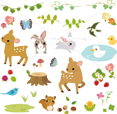 ベストかわいい 森 動物 イラスト 動物ゾーン